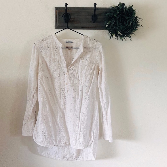 Merona Tops - Merona White Eyelet Tunic Top S